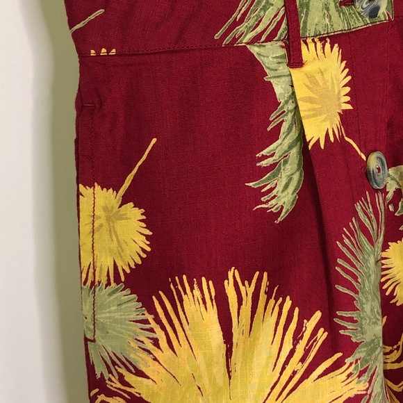 FREE PEOPLE Maroon Combo Malibu Tropical Print Romper Jumpsuit Sz XS - Picture 7 of 16